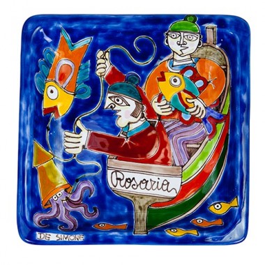 Piatto Quadrato 24x24 DS 30 Pescatori Piatto Quadrato 24x24 DS 30 Pescatori